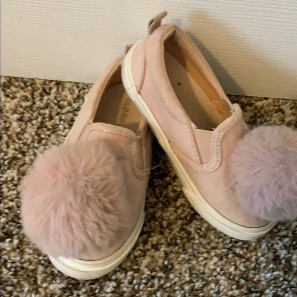 Pink Pom Pom Slip On Sneakers